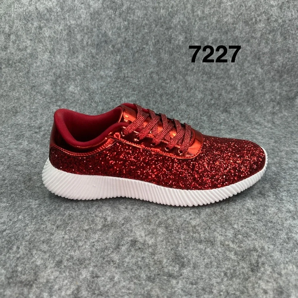 Freewalk Foam Fit Red Glitter Fashion Sneakers Womens 8.5 Memory Foam Shiny New